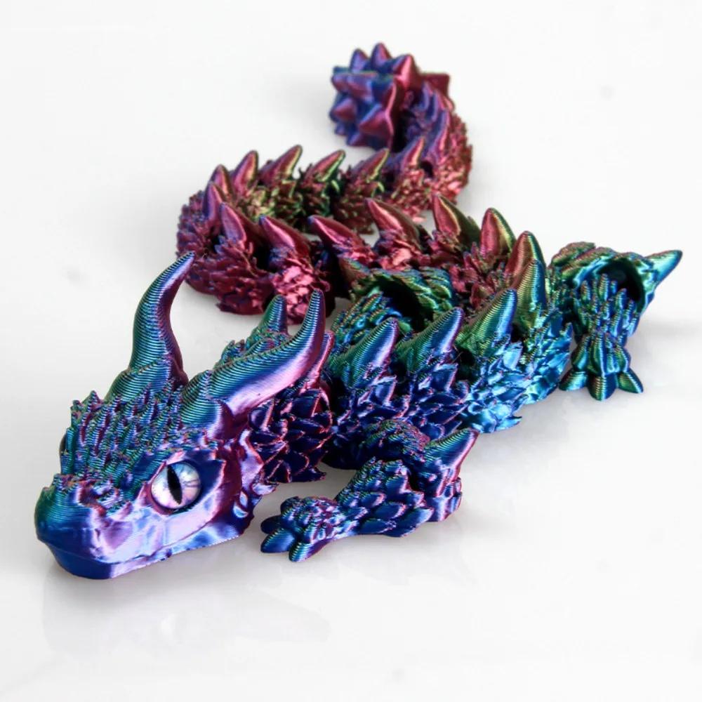 31.5cm 3D Printed Dragon Crafts Gift Movable Joints Articulated Dragon Home Office Decor Desktop Ornament Fidget Toy Adults Kids