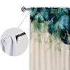 2pcs Feather Green Flowers, Study Room Kitchen Living Room Dorm Room Rod Pocket Top Window Drapes, Bedroom