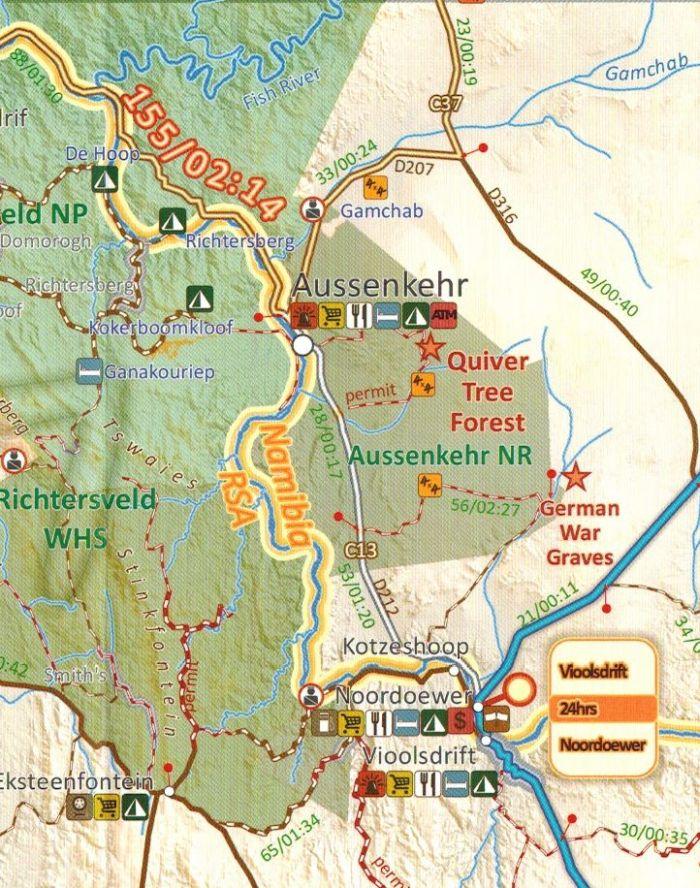 Namibia 1:1 000 000. Mapa Impermeable para Coche y Turismo. Mapa del Viajero