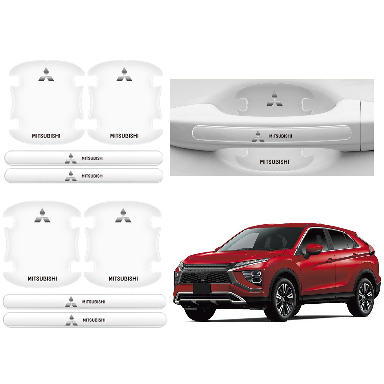 

Karell Car Door Handle Protector, Mitsubishi Dedicated Design, Anti-Scratch, Door Knob, Transparent Door Protector,