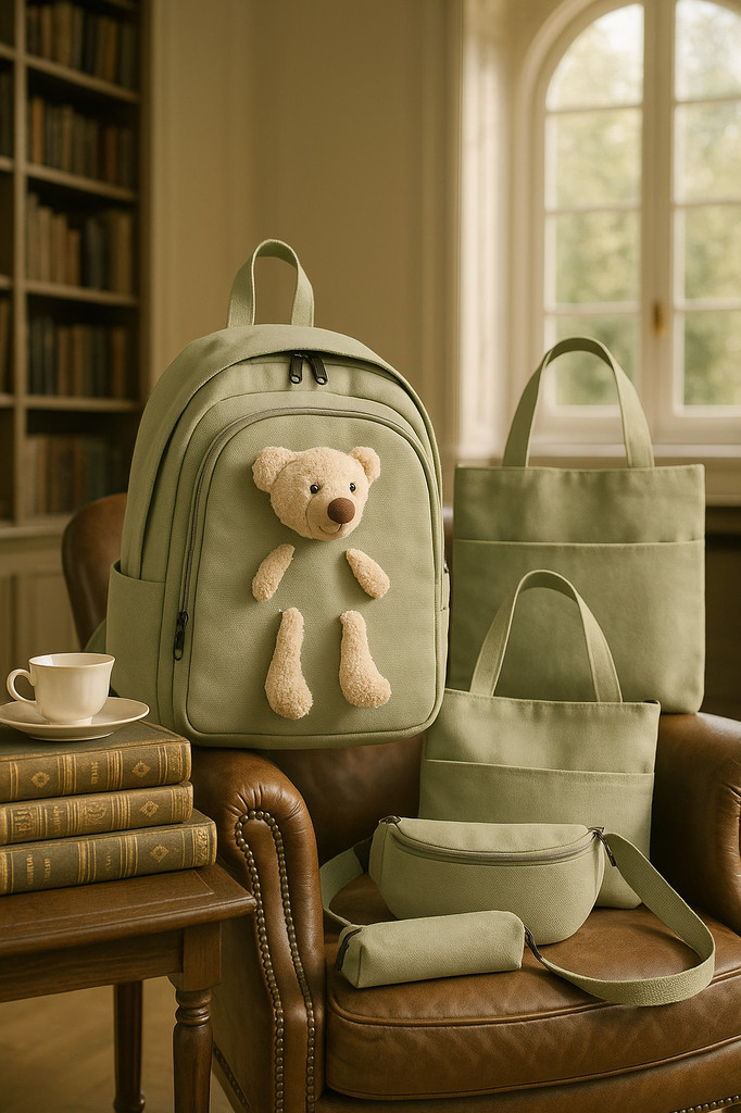 4 Stück Sets Canvas Schulranzen Mode Rucksack Mädchen Frauen Rucksack Schultasche College Student Laptop Rucksäcke