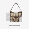 Semir Plaid Faux Wool Tote Shoulder Bag
