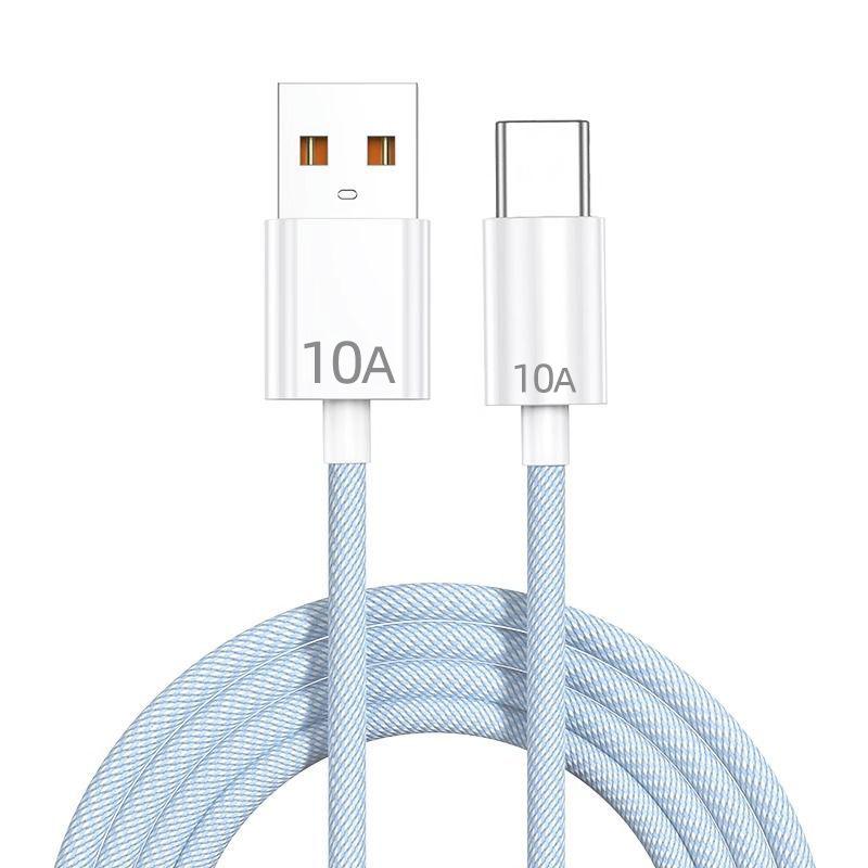 Braided 120W Super Fast Charging USB-C Cable for Huawei, Vivo, Oppo, Honor, and Xiaomi.