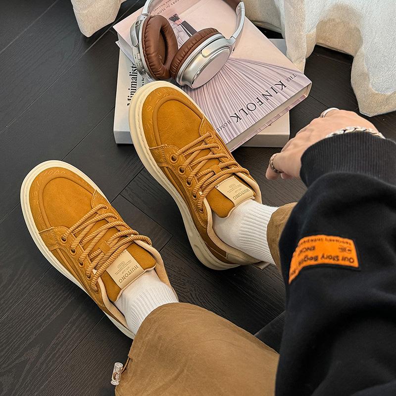 Men's Fashion Sneakers New Men Style Work Shoes Comfortable All-Match Ankle-CoveringBlack Men's Casual Sport Flat Shoes Autumn