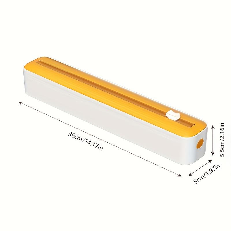 1pc Plastic Cling Film Dispenser Cutter Saran Wrap Dispenser Aluminum Foil Slider Cutter Saran Wrap Organizer Kitchen Tools