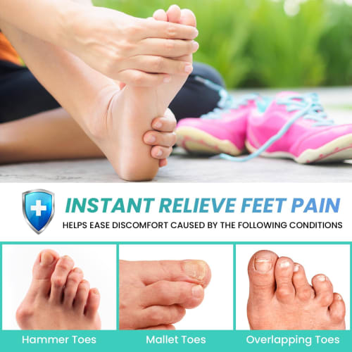 TASZOOS Hammer Toe Straightener Corrector - Toe Corrector (12 Pieces, Nude), Soft Gel Toe Splint Relief for Bunions, Hammer Toes, Curled Toes (2 Diffe