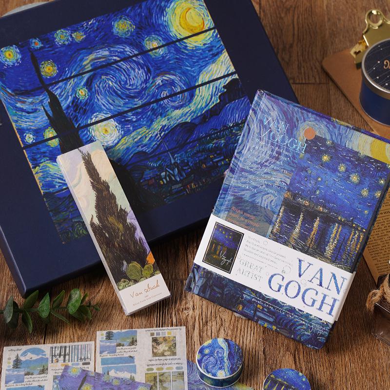 Van Gogh & Monet Art Notebook Gift Set – Creative Retro Oil Painting Design for Students