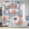 Modern Floral Shower Curtain Set Bath Decoration Pink Blue Flowers Waterproof Curtains for Bathroom Decorations Home Decor (Set