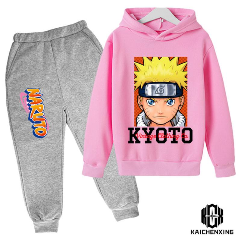 2023 Mode Kinderkleidung Anzug Jungen Naruto Hoodie Hosen 2 Stück Kinder Cartoon Naruto Trainingsanzug Junge Naruto Anzug