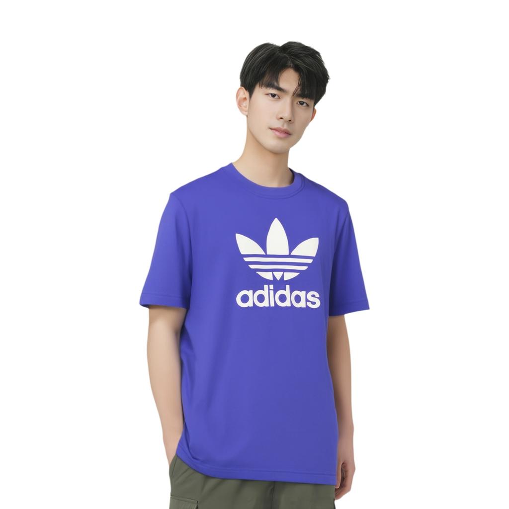 adidas Adicolor Trefoil T-Shirt Asia Sizing 'Purple White' Men's IR7982