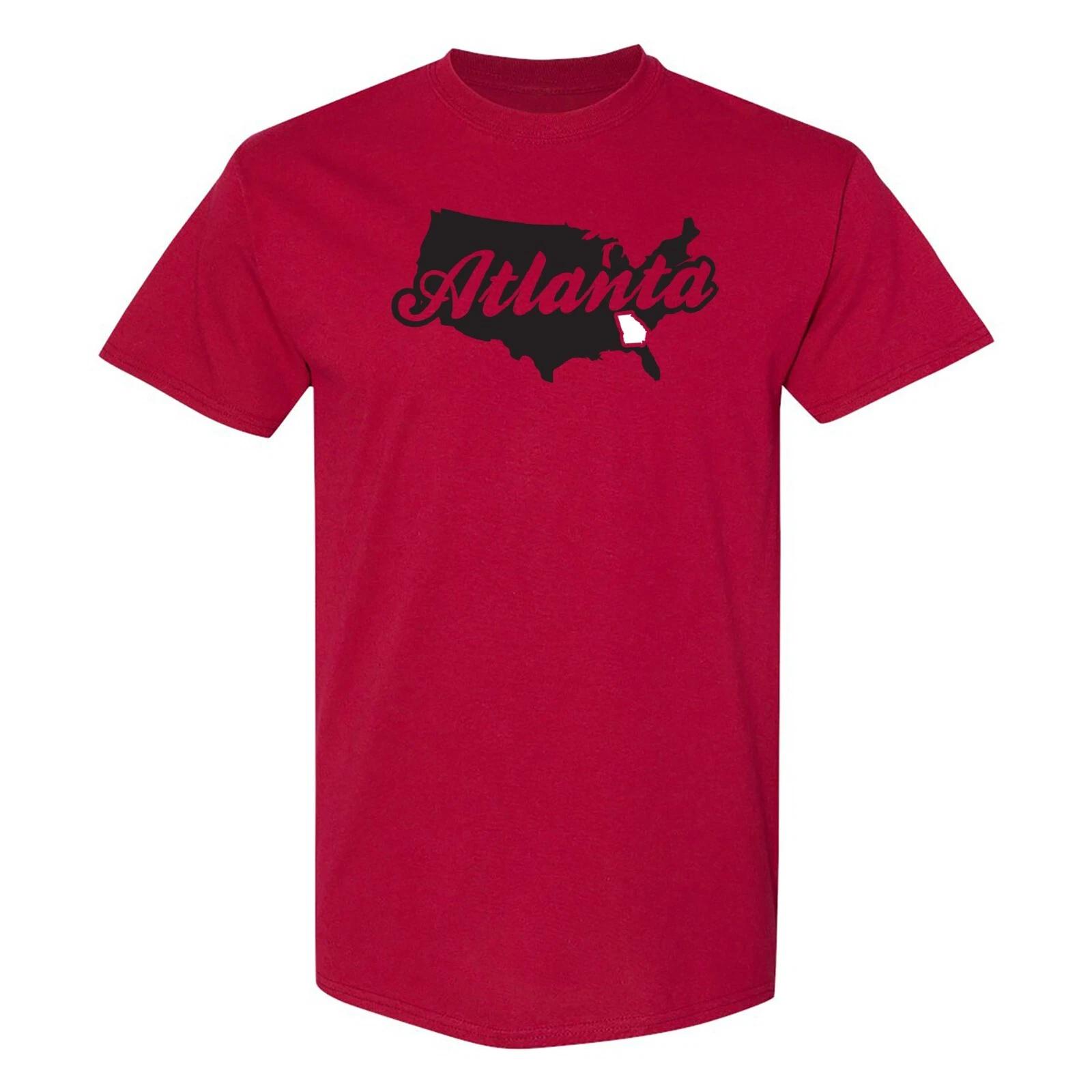 Atlanta USA Script - Football Team Colors Sports T-Shirt - Cardinal L