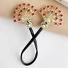 Peacocks Shaped Hairpin Strong Grip Alloy Materials For Gym Party Quick Hairstyling