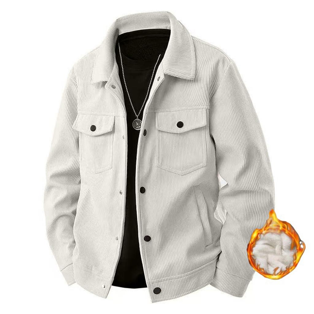 Men's Color Velvet Jacket Retro Trend Casual Versatile Lapel Workwear Top