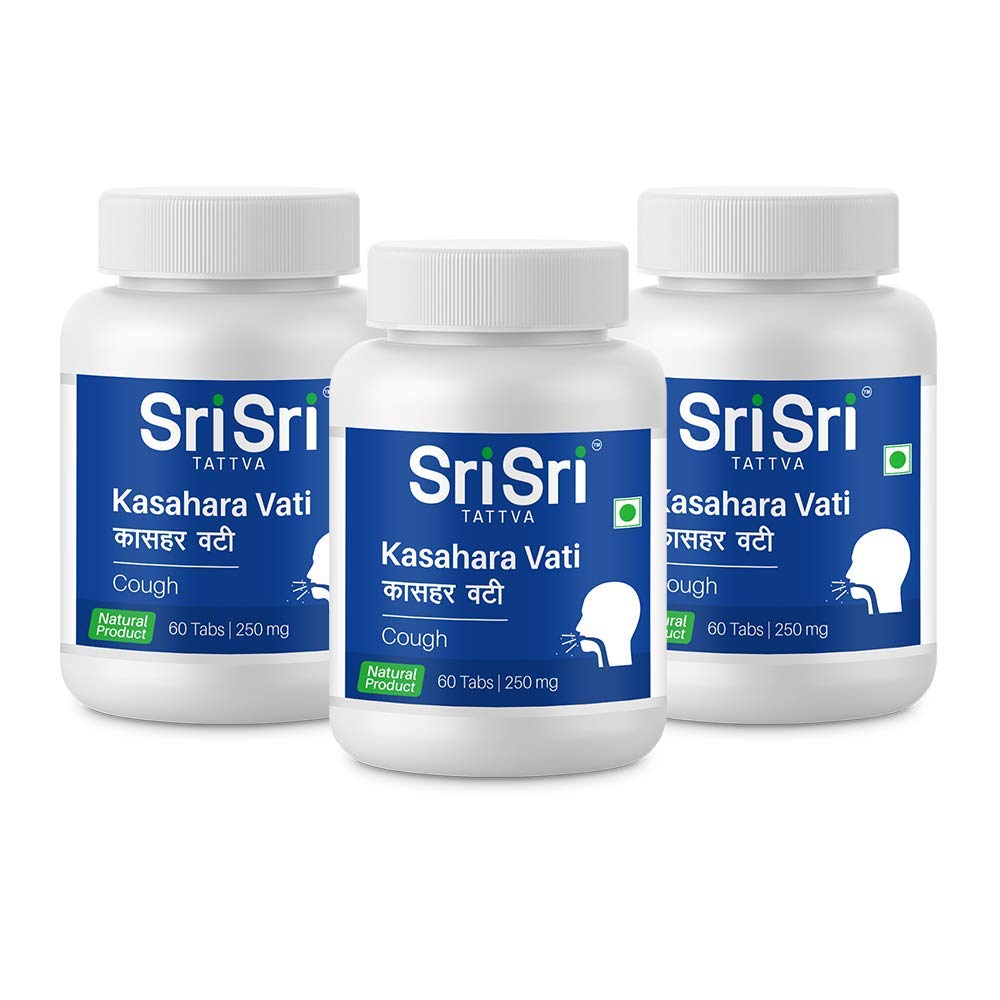 

Sri Sri Tattva Kasahara Vati Chewable Herbal Tablets 250 mg Pack Of 3 Daily Wellness Support 60 Tablets Each