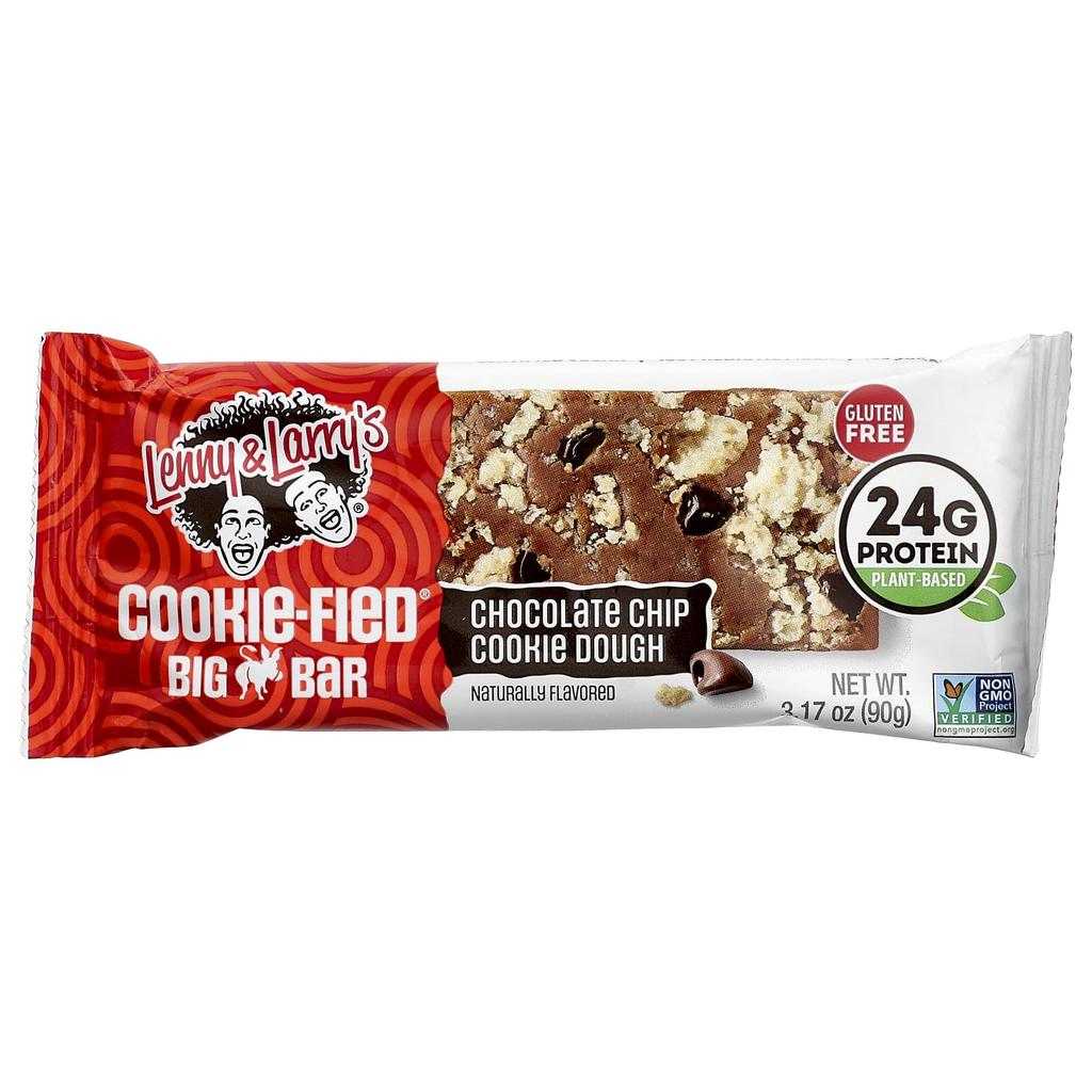Lenny & Larry's, Cookie-Fied® Big Bar, Chocolate Chip Cookie Dough, 12-Count, 90g (3.17oz) Each