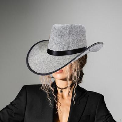 Cowboy Hat Elegant Sun with Chin Strap for Holiday Stage Performance Cosplay