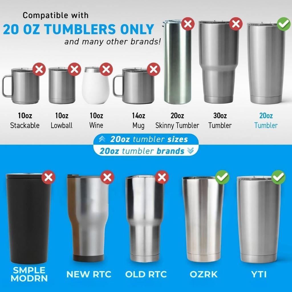 3 Pack - 20 & 10 Oz Replacement Rubber Lid Rings, 3.3 Inch Diameter Gasket Seals, White Lid Gasket Rings for Ulated Stainless Steel Tumbler Fits Yti,