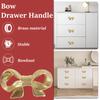 4 PCS Bronze Cupboard Door Pull Knob Vintage Bowknot Drawer Handle Furniture Dresser Knob Single Hole Drawer Knob for Home Decor