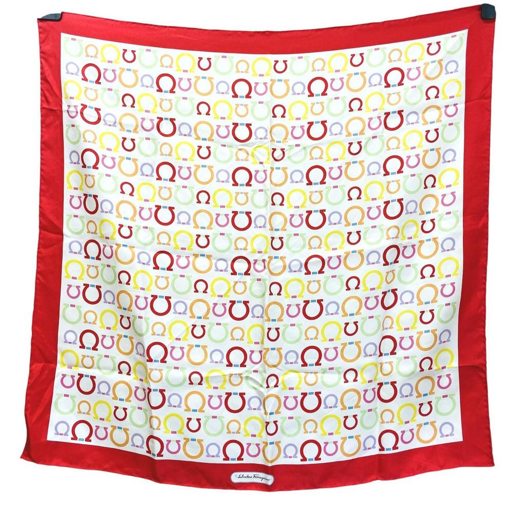 Used Salvatore Ferragamo Salvatore Ferragamo Scarf Gancini Multicolor 100% Silk