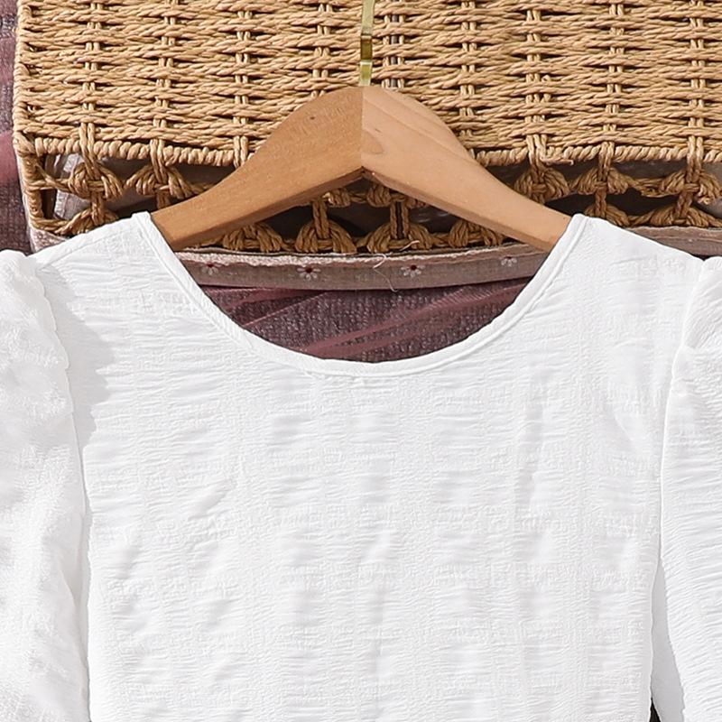 Jenteklær 2025 Høst Ny Fe Langermet Chic Sløyfe Midilengde Kjole