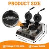 Commercial Electric Double-head Ice Cream Burger Machine 2400W 50-300 Temp Control Stainless Steel Waffle Sandwich Panini Press