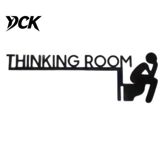 Home Decor Accents Funny Bathroom Door Sign, Thinking Room Metal Wall Art with Humorous Quotes, Self-Adhesive Office Plaque Toilet Sign for Restroom,