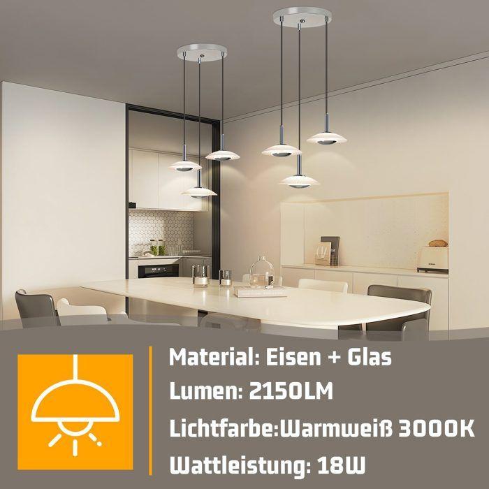 LED Pendant Lamp - NETTLIFE - 3-Light Model - White - 3000K (White Hot) - Diam. 25 Cm