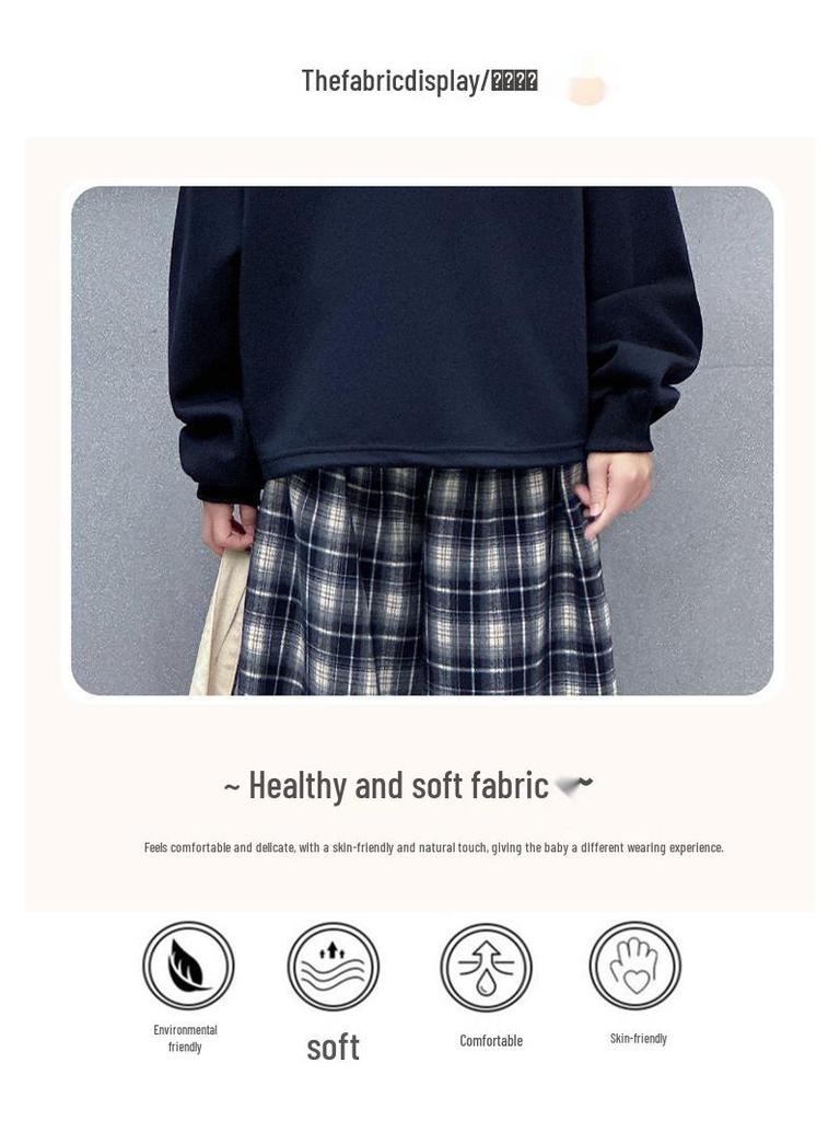 2025 Neues Frühherbst Mädchen Sweatshirt-Set mit Umlegekragen für die Mittelschule