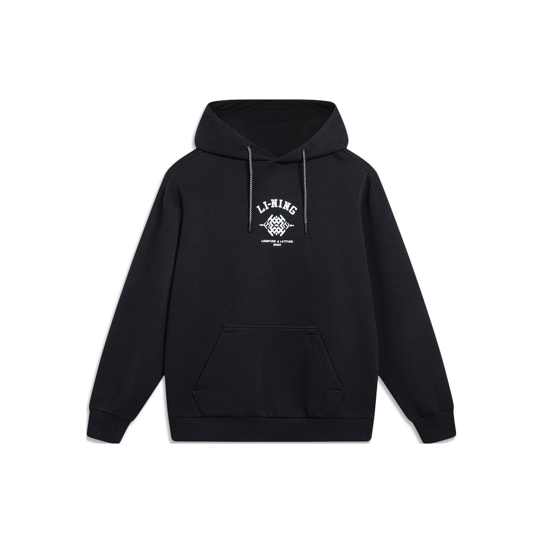 LI-NING Men s Trend Series Loose Fit Hooded Sweatshirt Black AWDT377-2 L