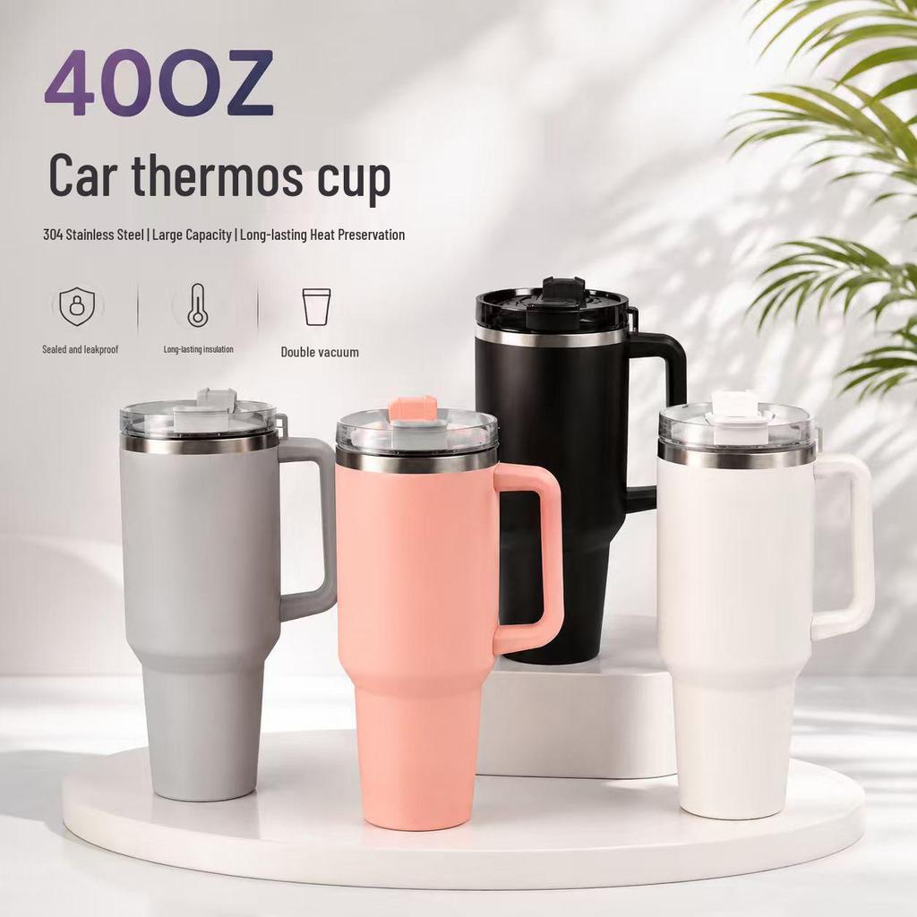 Tazza Insulated Ice Buster in Acciaio Inossidabile da 40 oz, Prima Generazione, con Cannuccia per Uso Esterno