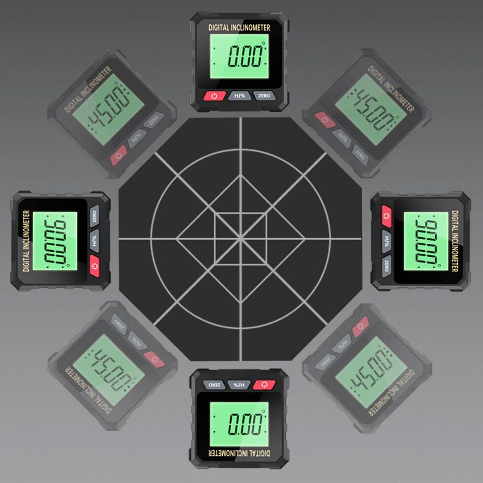 

Цифровой инклинометр 4-сторонний измерительный инструмент с подсветкой Магнитный угломер для деревообработки Гольфа Ремонта дома Двери China Mainland