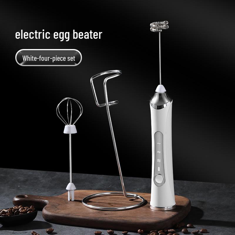 Stylish Electric Handheld Milk Frother & Mixer for Coffee and Eggs
