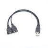 High Efficicency Data Transmission Cable 30cm USB Splitter Y Cable for Computer