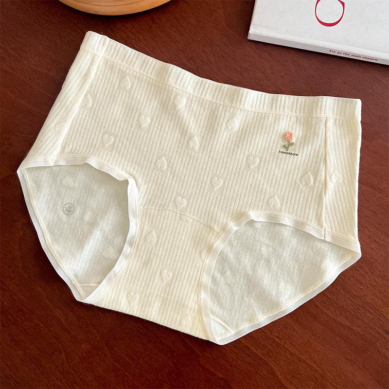 

Sweet Little Flower Japanese Style 7A Antibacterial Mid-Waist Women s Pure Cotton Briefs L (50-60 kg)