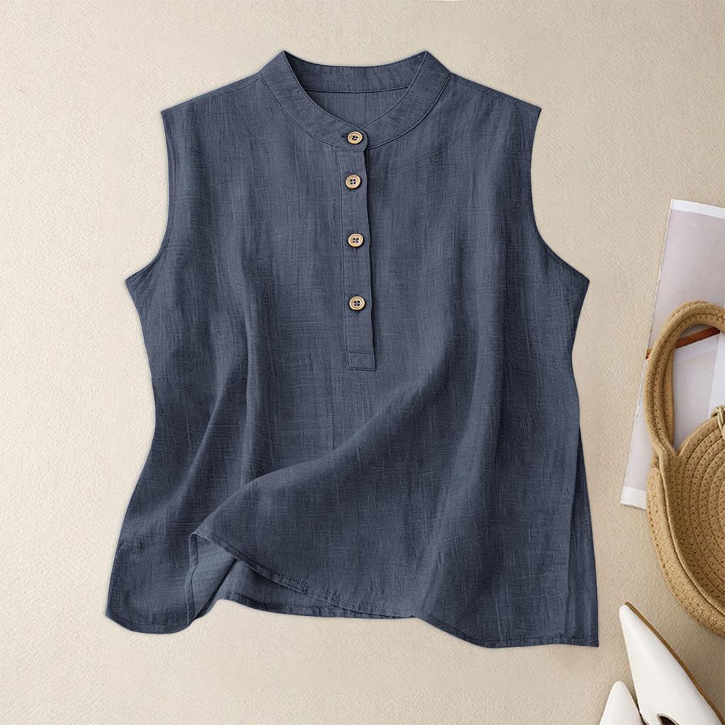 Women's Retro Artistic Cotton Linen Casual Loose Versatile Elegant Vest