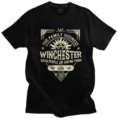 Hip Hop Supernatural Winchester Business Tričko pro muže Nový design Tričko Velká velikost Homme Trička TV Show Tričko Merch 65781