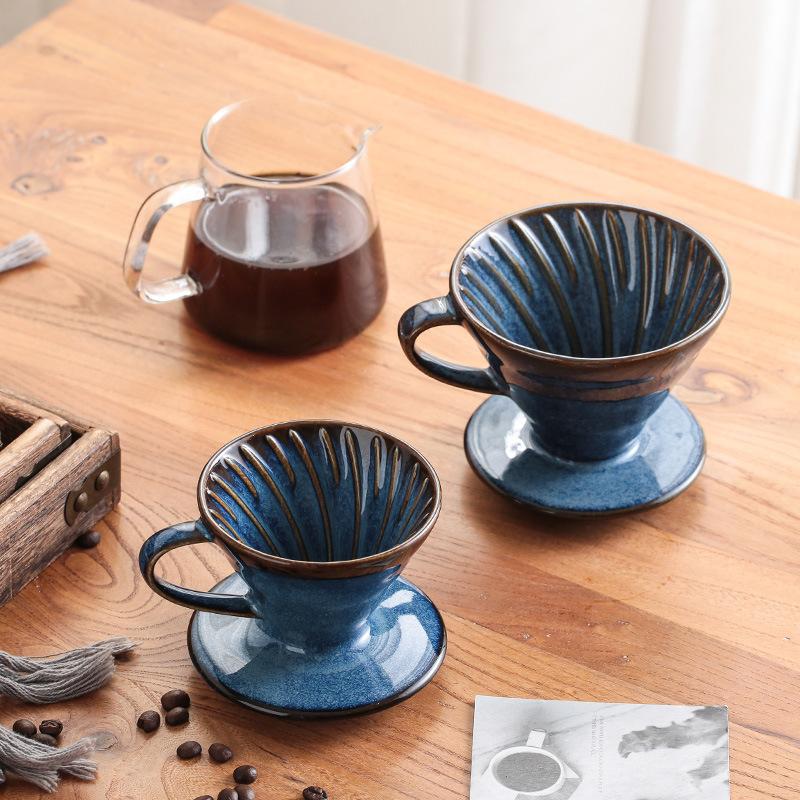 Ceramic Coffee Filter Cup Reusable Filters Coffee Maker V Style Funnel Dripper Filter Cup Coffee Accessories