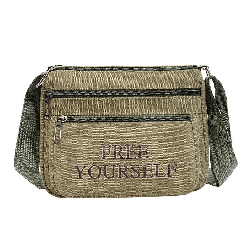 Business bag Men's and women's nylon collection wallet Canvas charging bag Cashier shoulder messenger bag Oxford cloth bag Korean version satchel bag