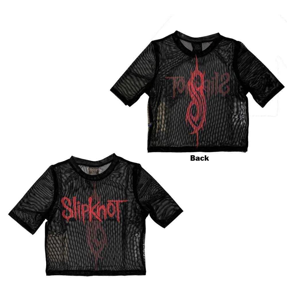Slipknot Ladies Crop Top: Logo (Back Print & Mesh) (XX-Small) 2XL