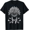 Vintage Indian Native American Skull With Tomahawk Axe T-Shirt