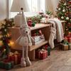 Khaki Kerstkaarten Serie Intrekbaar Beeldje: Oude Man, Rendier, Sneeuwman & Beer Vloerdecoraties