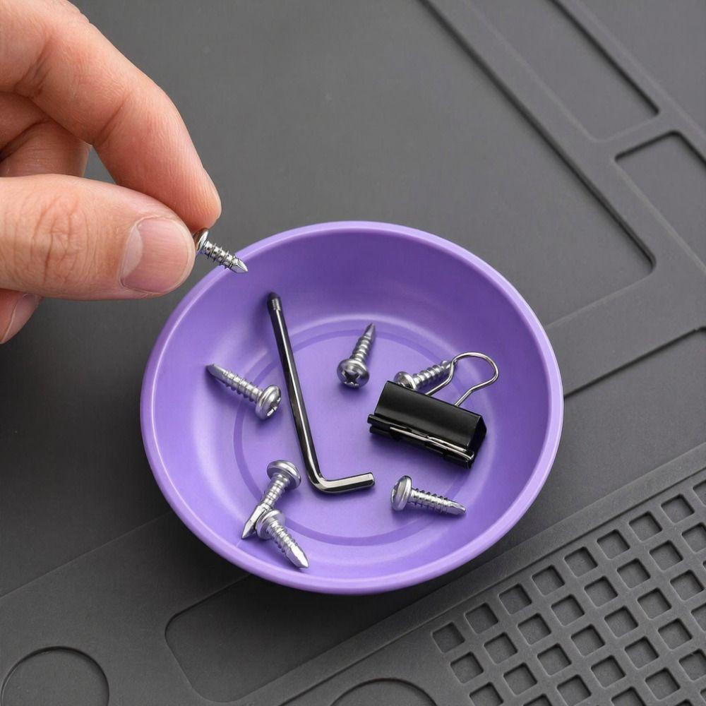 Purple Magnetic Parts Tray 4 Inch /6 Inch Magnetic Bowl Screw Bit Car Suction Pad Tools DIY Store