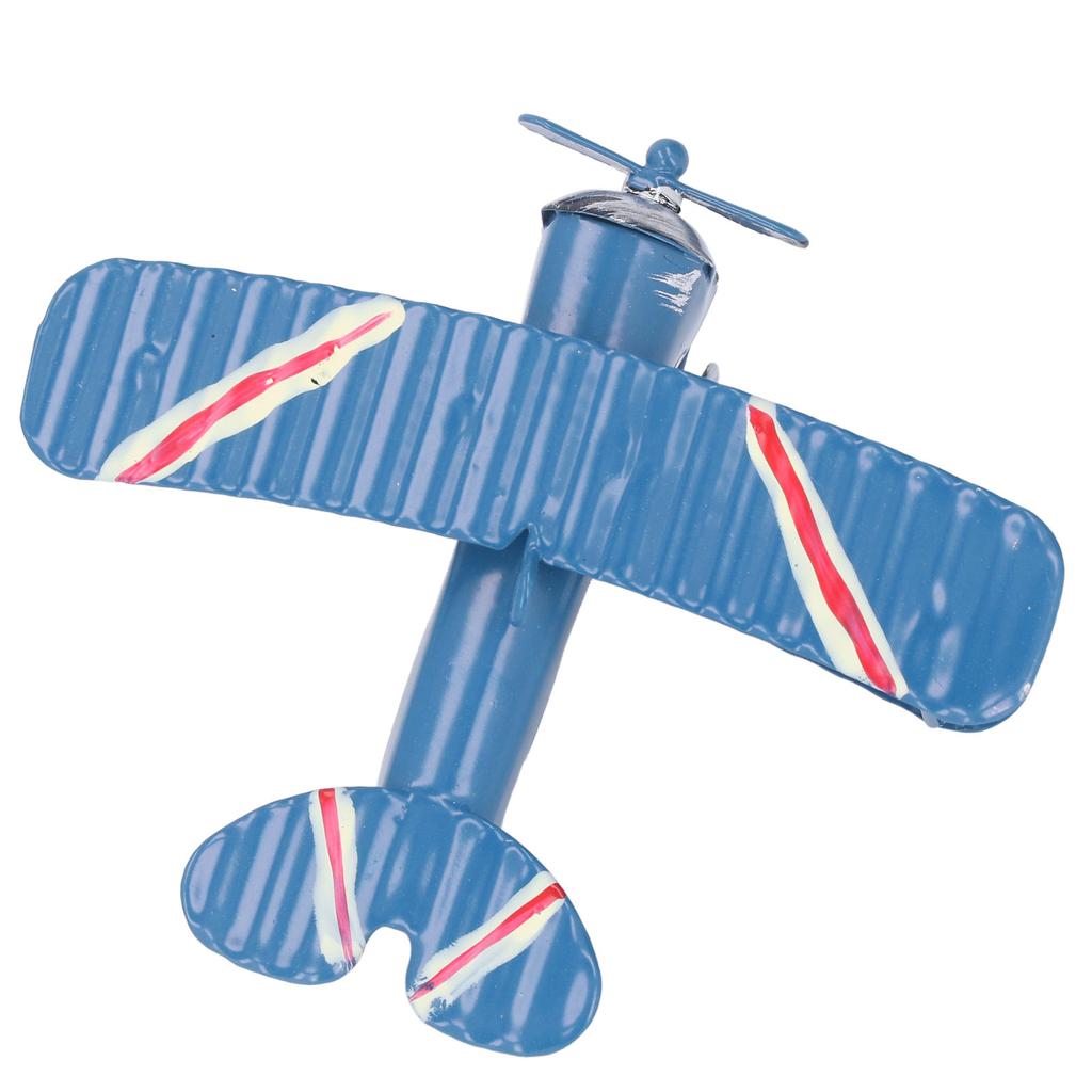 Flymodell Retro Gammel Jernkunst Blå Miniatyr Flymodell Håndverk Hjem Skrivebordsdekorasjoner