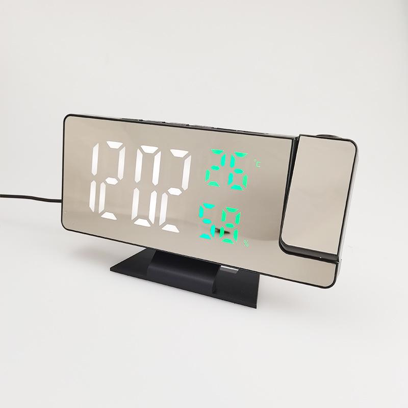 Korean Temperature and Humidity LED Multifunctional Digital Clock Student Creative Mirror Electronic Projection Alarm Clock