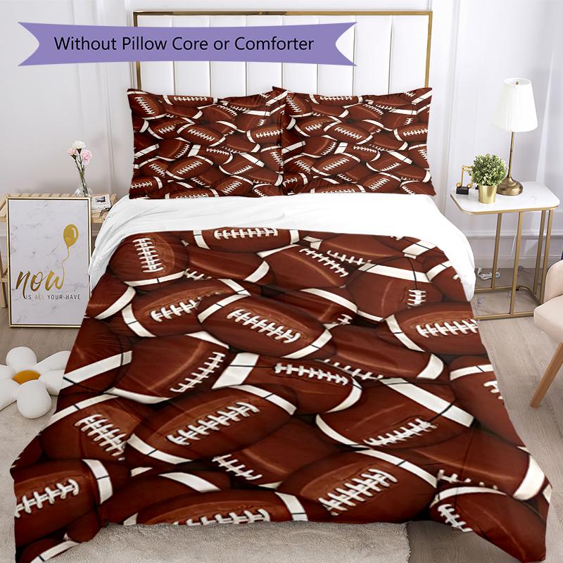 3pcs American Football Bedding Set Duvet Cover Closure Includes 1 Duvet Cover & 2 Pillowcases, Soft and Comfortable for All Seasons.