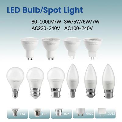LED-Birnenlampen E27 B22 E14 GU10 GU5.3 Spot 220V 110V Glühbirne 3W 5W 6W 7W Warmweiß Kaltweiß Lampe für Zuhause LEDs Lampe