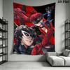 Persona Wall Tapestry Aesthetic Wall Hanging Printed Fabric Blanket Decorative Tapestries for Bedroom Living Room Home Decor