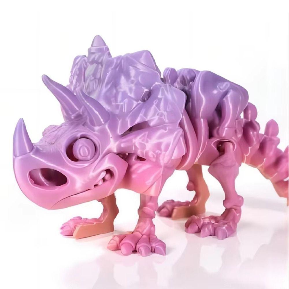 Big Mouth 3D Printed Triceratops Candy Color 3D Articulated Dinosaur Toys  Landscaping Decoration