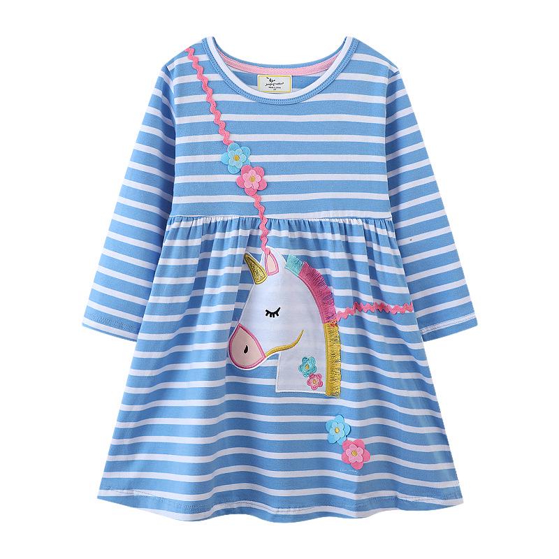 

Jumping Meters Girls Long Sleeve Round Neck Princess Dress for Autumn - European & American Style for Children. 5T height 100-110 cm