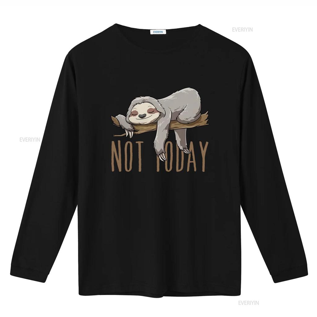Cute Sleeping Sloth Design T Shirt Not Today Motif Available in All Sizes DSN 221121 vintage Washed Casual designer clothes